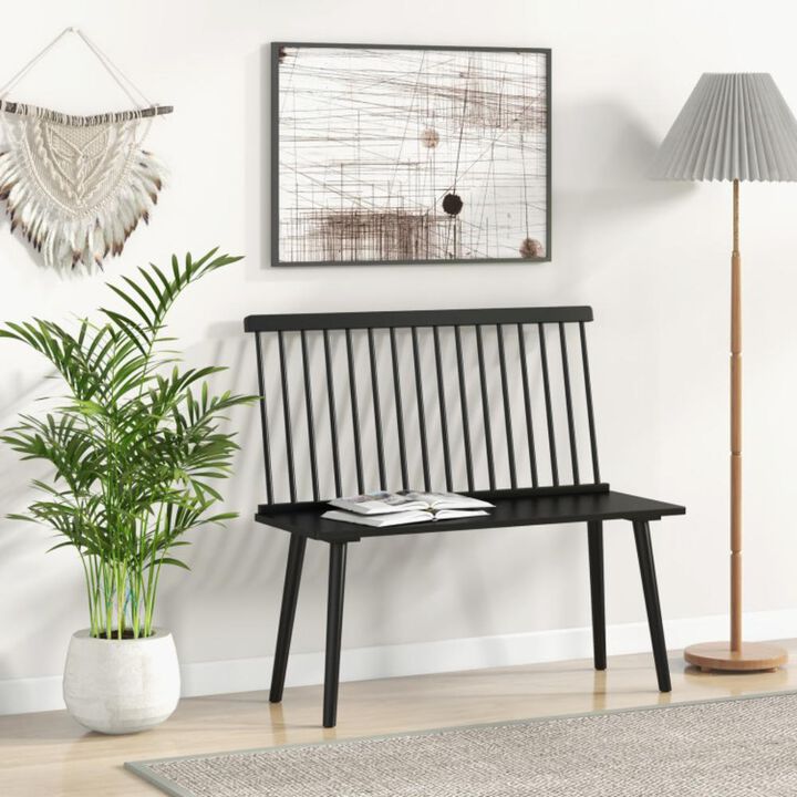 Hivvago Bench for 2 with Spindle Back for Kitchen Dining Room Hallway