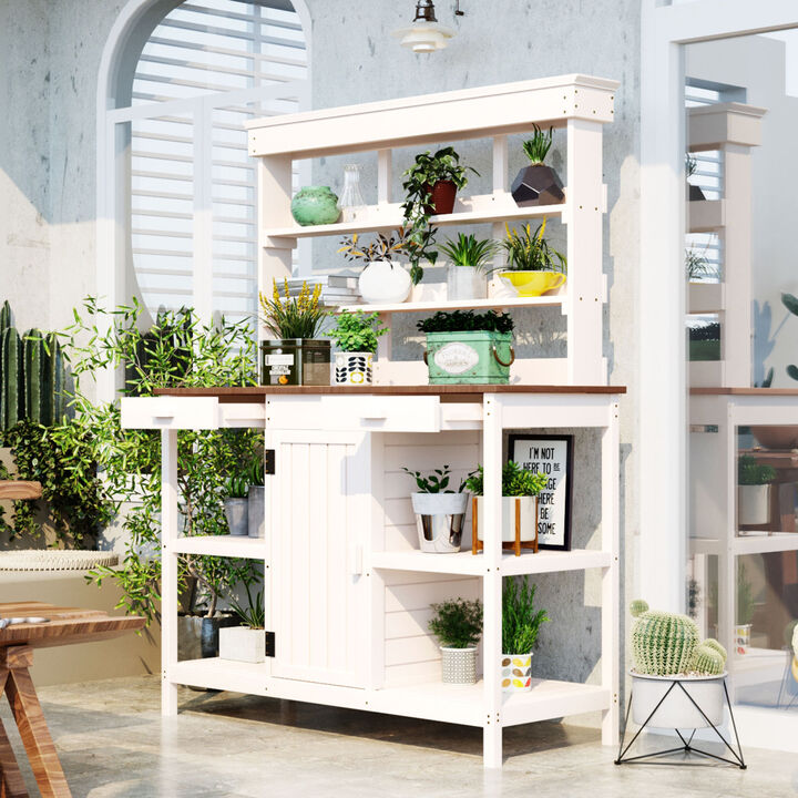 Streamdale Large Outdoor Potting Bench Table: Farmhouse Garden Workstation