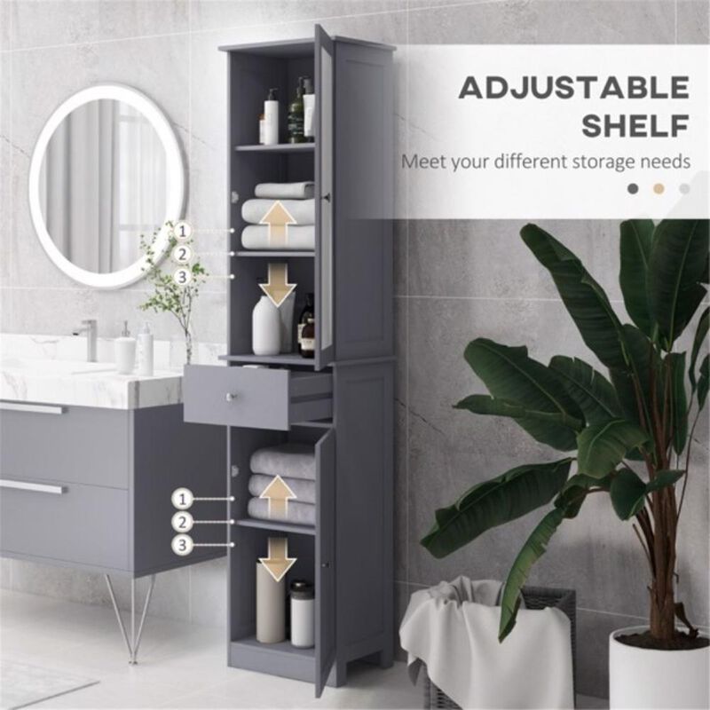 Bathroom Storage Cabinet with Doors & Shelves for Space-Saving Organization and Elegant Bathroom Décor