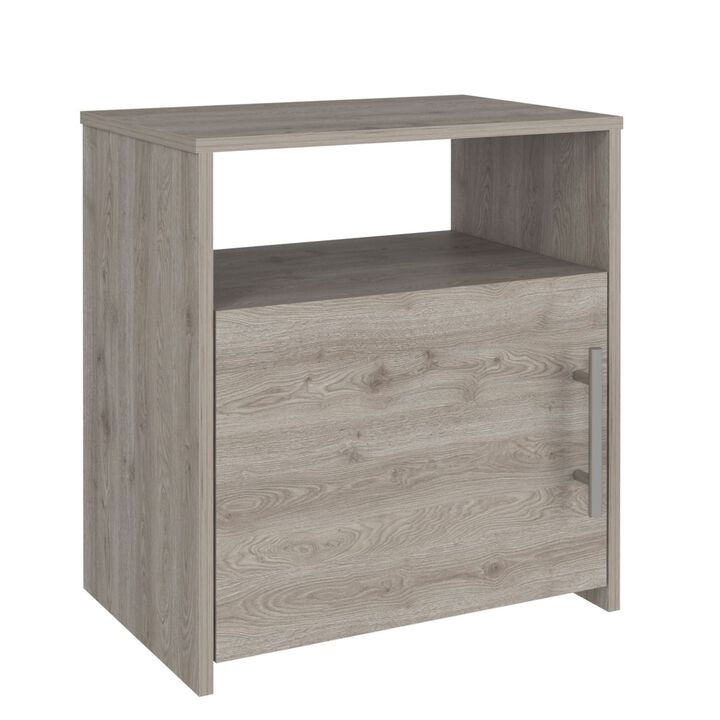 DEPOT E-SHOP Omaha Nightstand, Single Door Cabinet, Metal Handle, One Shelf, Superior Top