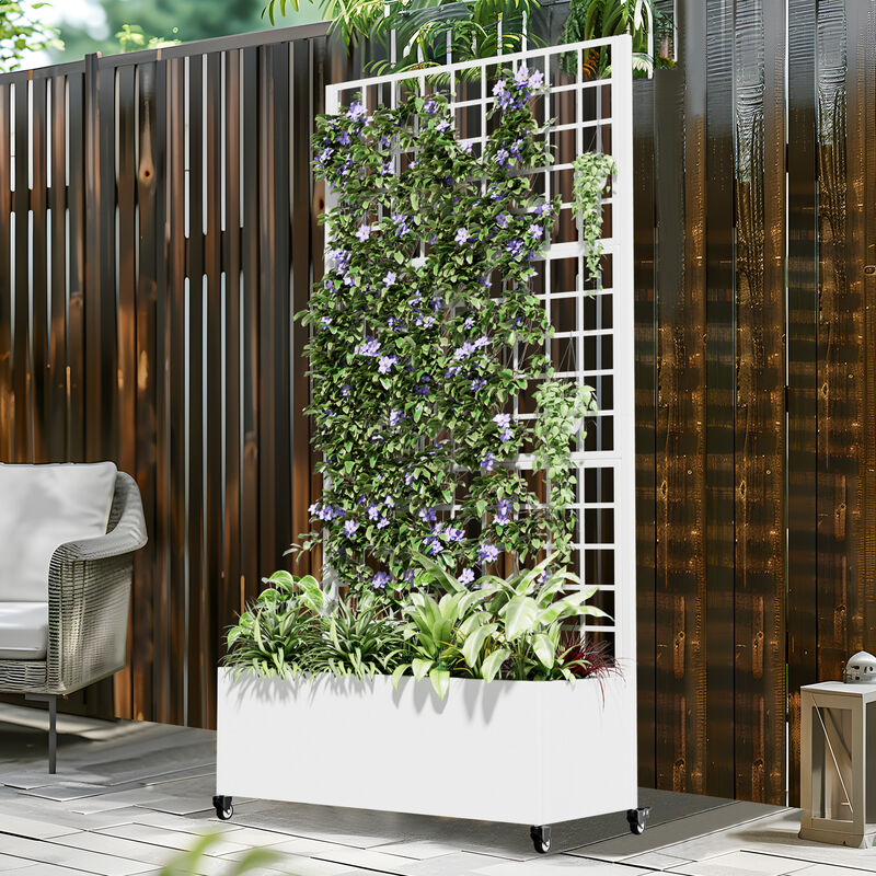 71*35.5 Metal Planter Box with Trellis