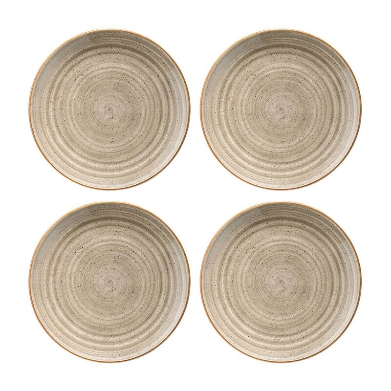 Terrain dia.12" Round Brown Porcelain Plate (Set of 4)