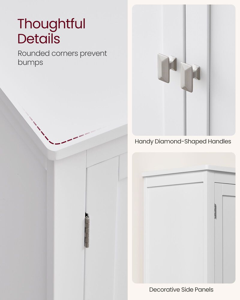 Versatile Bathroom Floor Storage Cabinet with Adjustable Shelves and Stylish Finish