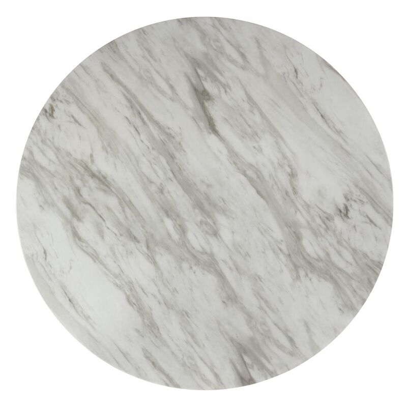 New Classic Furniture Furniture Celeste 5-Pc Faux Marble Round Dining Set  4 Chair-Gray