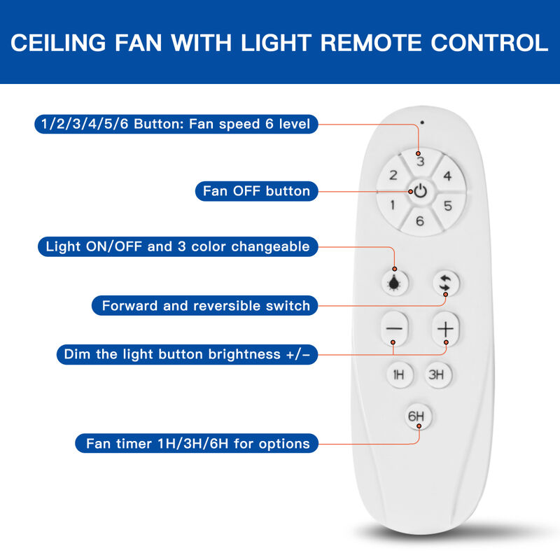 60 In Integrated LED Ceiling Fan Lighting With Black Abs Blade