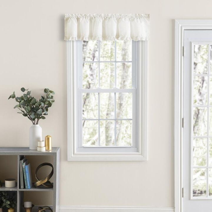 Ellis Home Classic Narrow Ruffle Natural Color Rod Pocket Valance