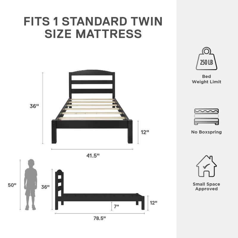 DHP Braylon Twin Bed, Black