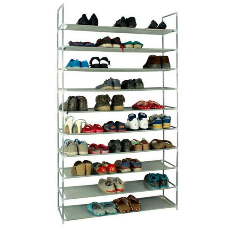 10-Layer Shoe Rack with Ultra Large Capacity, Non-Woven Fabric and Steel Storage Organizer