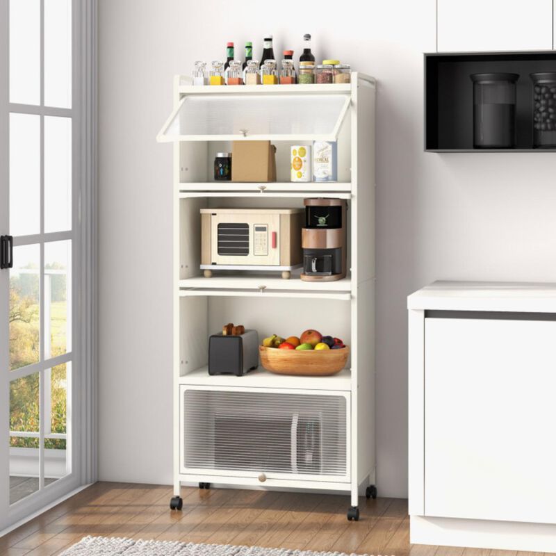 Hivvago 5-Tier Kitchen Baker's Rack with Flip-up PC Doors