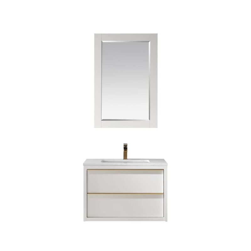 Altair 30 Single Bathroom Vanity Set in White with Mirror