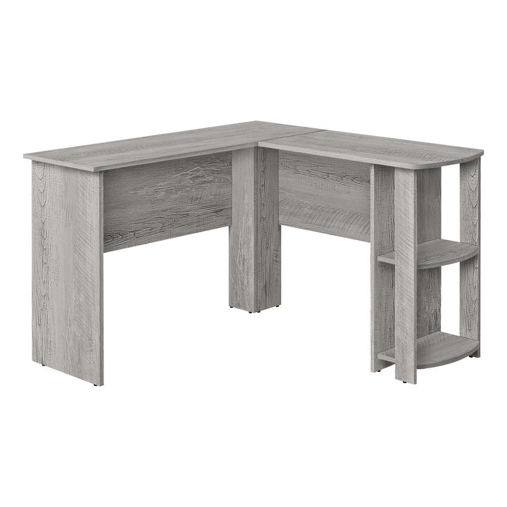 Monarch Specialties I 7720 Computer Desk, Home Office, Corner, Storage Shelves, 48"L, L Shape, Work, Laptop, Laminate, Grey, Contemporary, Modern