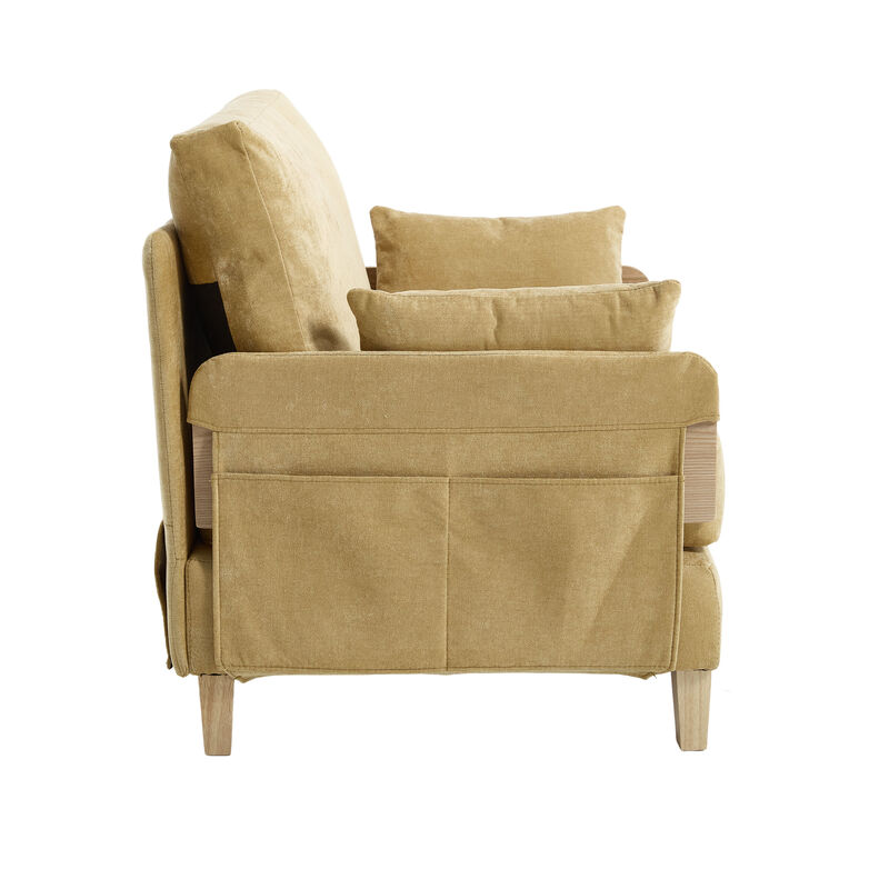 Merax Foldable Chenille Sofa Chair Convertible Futon Sleeper