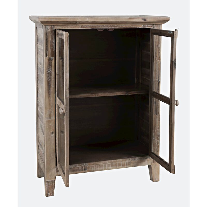 Jofran Rustic Shores 32 Coastal Distressed Acacia Two-Door Accent Cabinet
