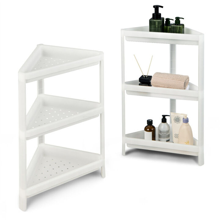 2-Piece Corner Bathroom Rack for Wall-Mounted Storage and Organization