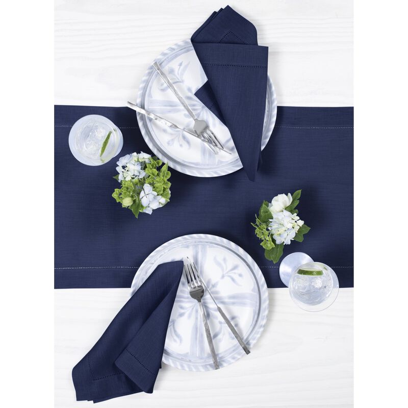 Solino Home 100% Pure Linen Table Runner | Classic Hemstitch for Thanksgiving, Christmas