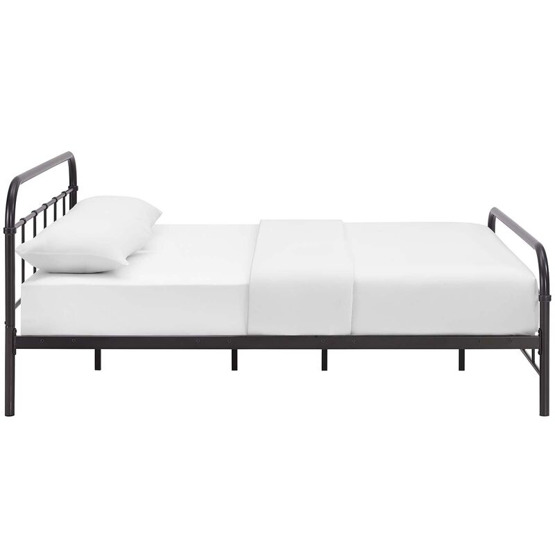 Modway Furniture  36.5 x 84.5 in. Maisie Queen Stainless Steel Bed Frame