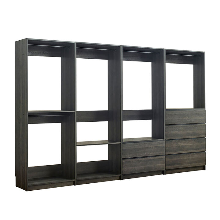 Prosper Gray Freestanding Walk in Wood Closet System