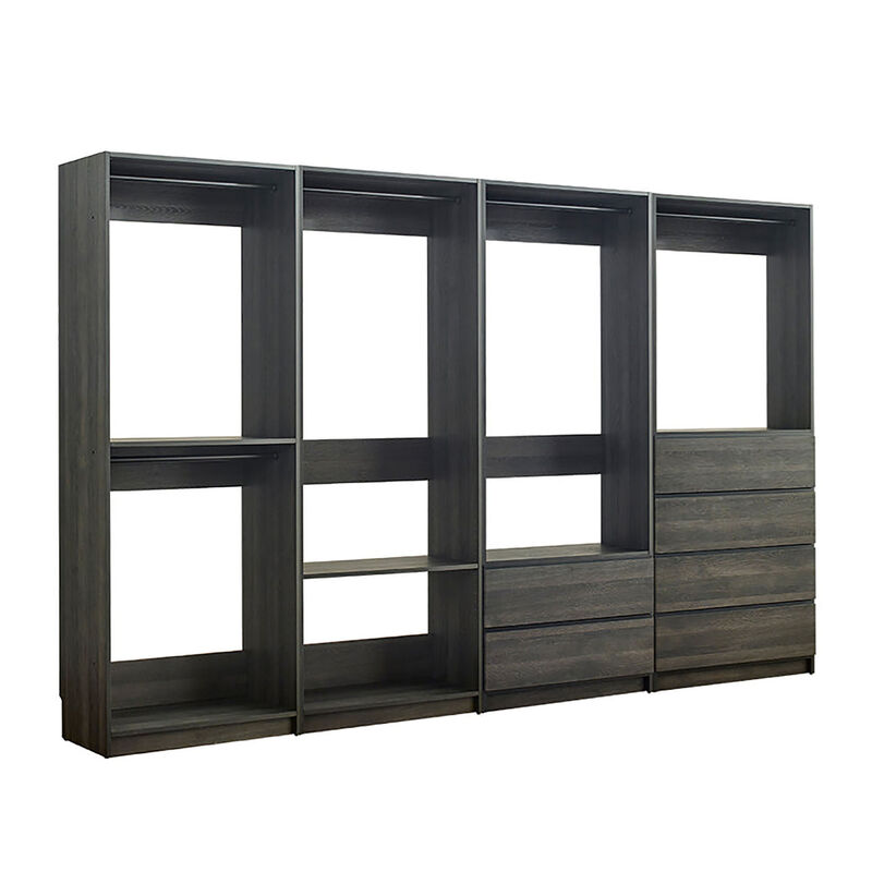 Prosper Gray Freestanding Walk in Wood Closet System