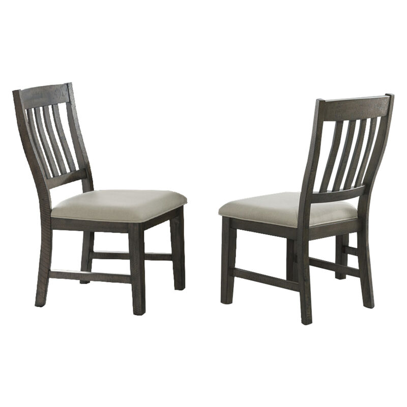 Trestle Danish Gray Upholstered Side Chair (Set of 2)