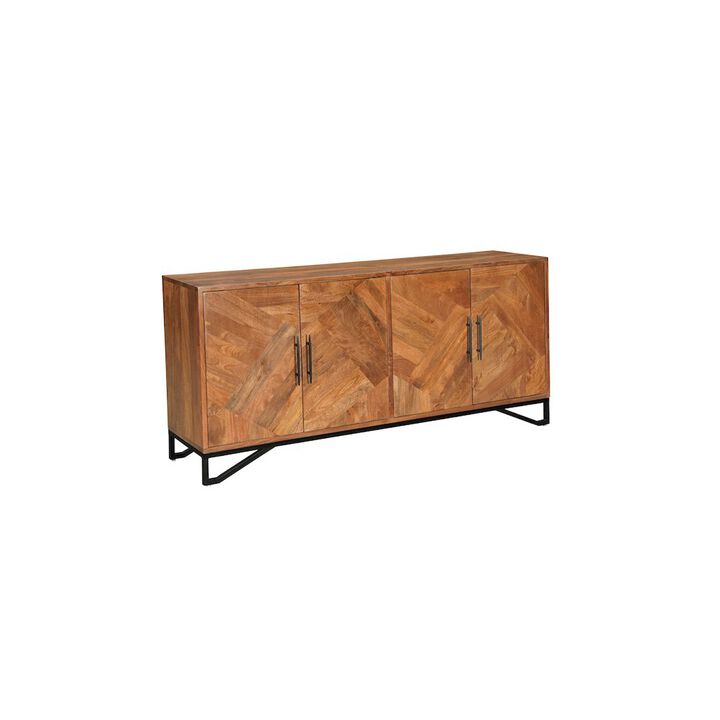 Taran Designs Renith 4-door Geometric Pattern Solid Wood Sideboard