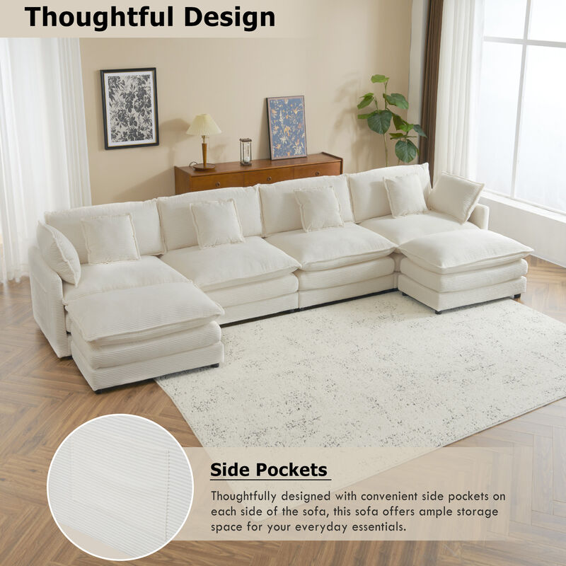 Merax Modern Corduroy Modular Sofa Couch for Living Room