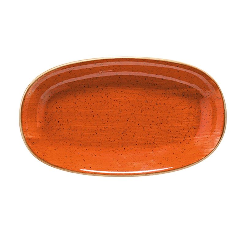 Terracota 7.5" x 4.25" x h:1" Oval Terracotta Porcelain Platter (Set of 2)