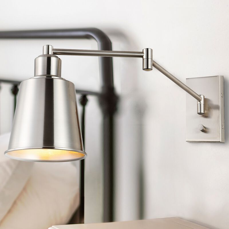 Cary Iron Contemporary Swing Arm LED Wall Sconce