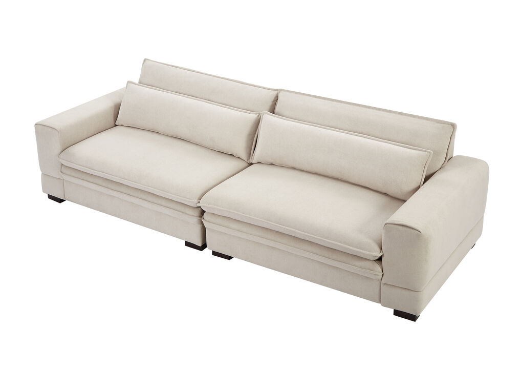 Modern Beige Upholstered Sofa for Multiple Spaces