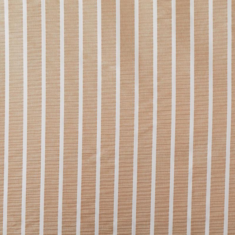 SKL Home Saturday Knight Ltd Seersucker Lightweight Woven Thin white Stripes Fabric Shower Curtain - 70X72", Taupe