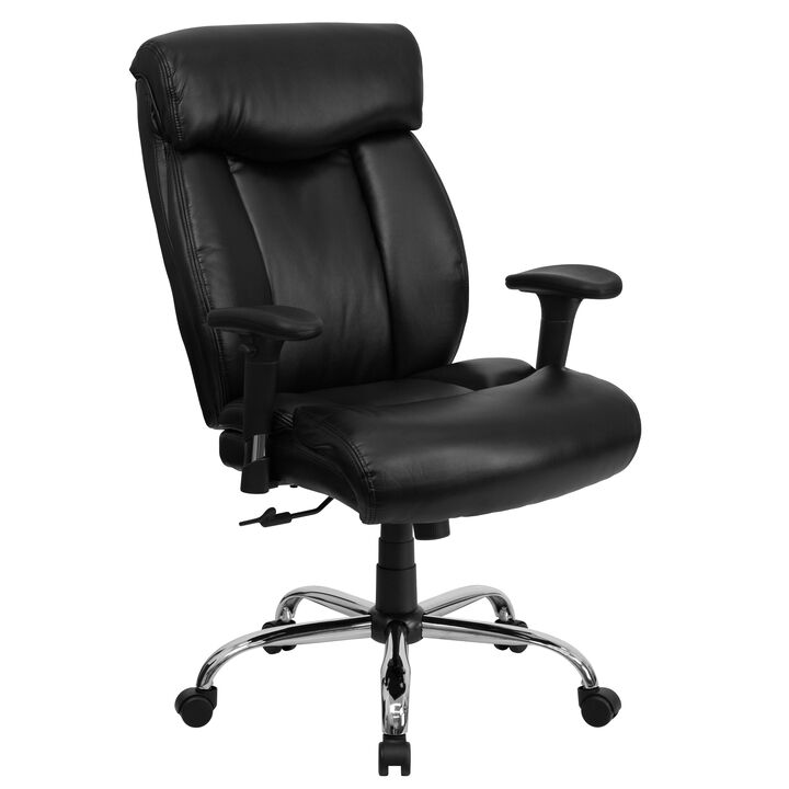 HERCULES Series Big & Tall 400 lb. Rated Black LeatherSoft Executive Ergonomic Office Chair with Full Headrest & Arms