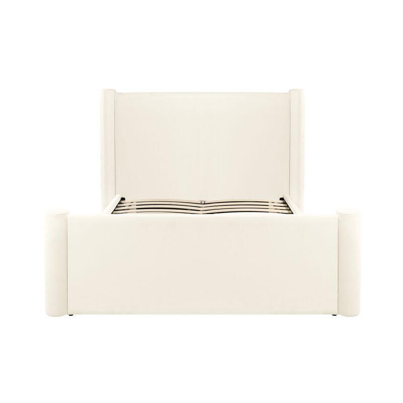 Athara Cream Velvet Full Bed