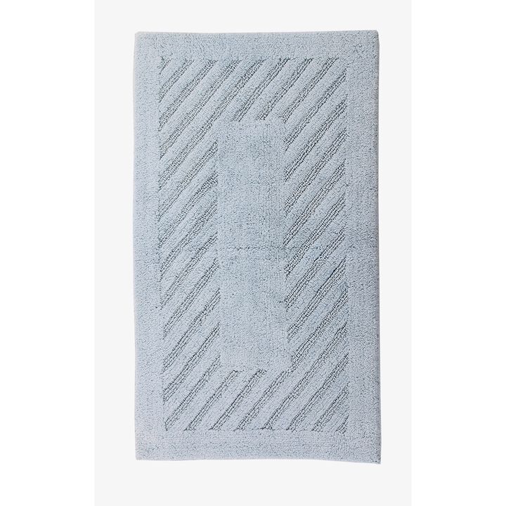 Knightsbridge Diagonal Racetrack 100% Cotton Reversible Bath Rug 24 X 40 Light Blue