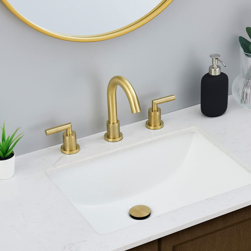 Stainless Steel Bathroom Faucet, Widespread 2-Handle Sink Faucet with Drain & Hoses