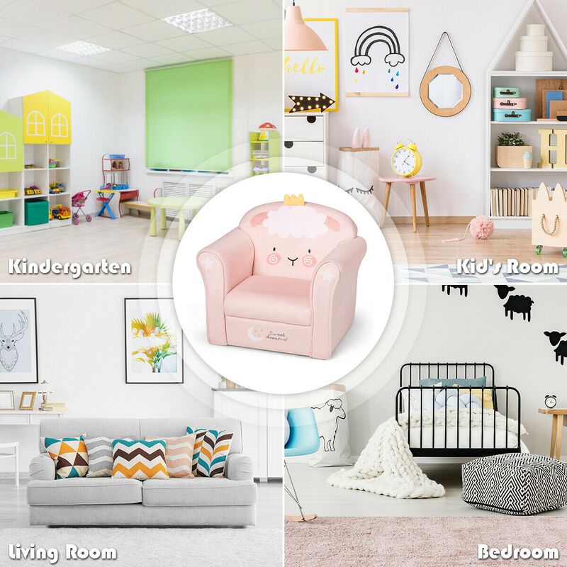 Kids Armrest Couch Upholstered Sofa