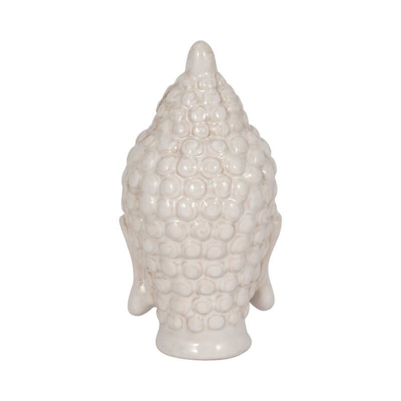 White Ceramic Buddha Head