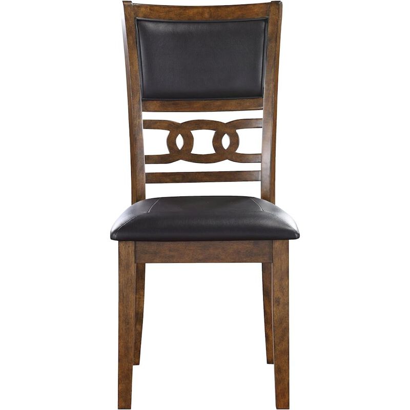 New Classic Furniture Gia Brown Wood Dining Chair with PU Seat (Set of 6)