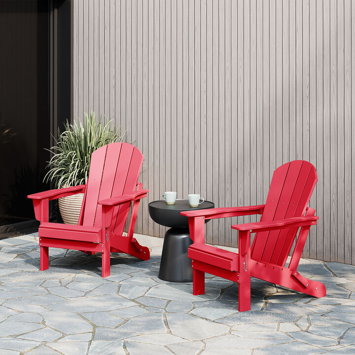 WestinTrends Westintrends 2 piece set outdoor folding Poly Adirondack chair