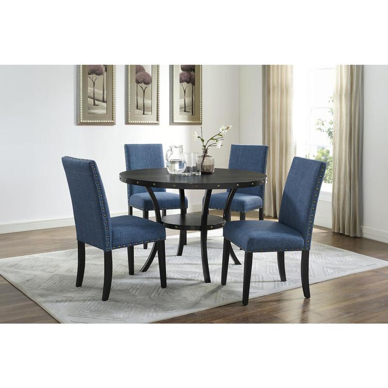 New Classic Furniture Crispin Marine Blue Solid Wood Dining Chair (Set of 4)