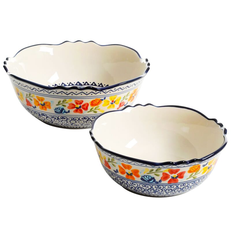 Gibson Home Luxembourg 2 Piece Stoneware Bowl Set