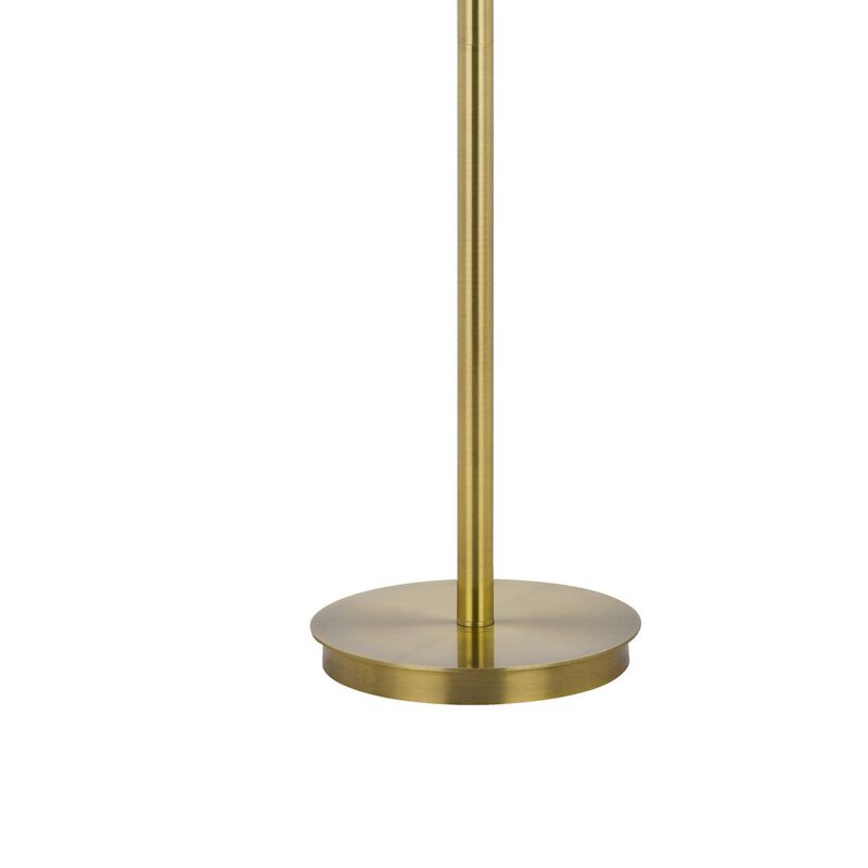 Sty 63 Inch Task Floor Lamp, Swivel Brass Shade Angled Metal Pole - Benzara