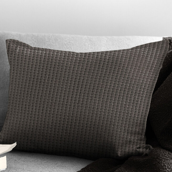 6ix Tailors Fine Linens Classic Waffle Mocca Decorative Throw Pillows