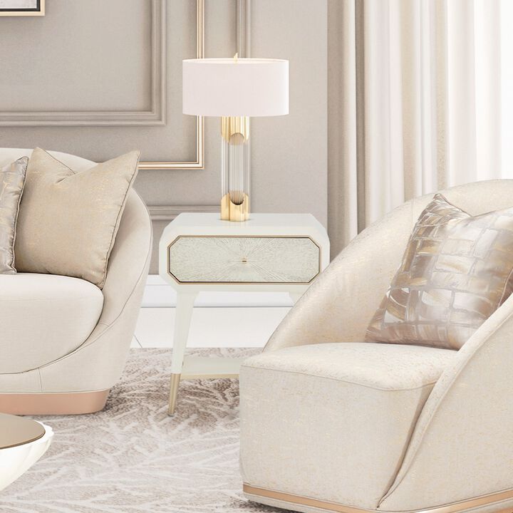 Michael Amini La Rachelle 1-Drawer Nightstand - Champagne