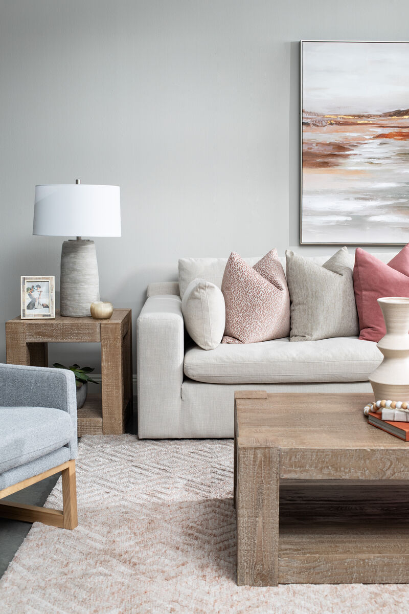 Elyza Five-Piece Sectional in White Cream