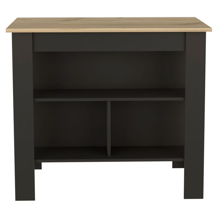 DEPOT E-SHOP Delos Kitchen Island, Four Legs, Three Shelves