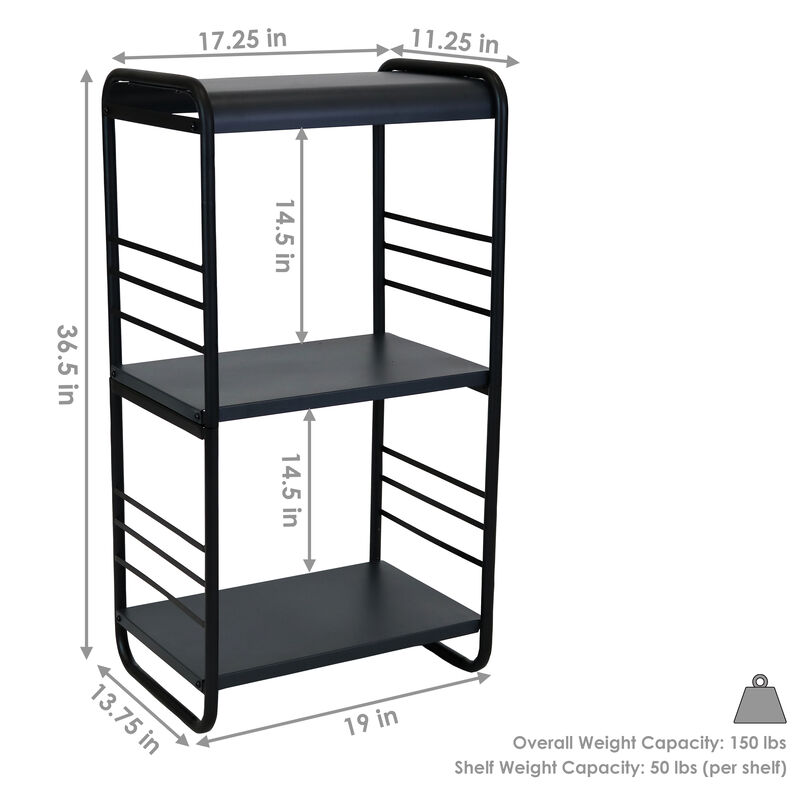 Sunnydaze 36.5 in Modern Rounded Edge Iron and Steel Firewood Log Rack