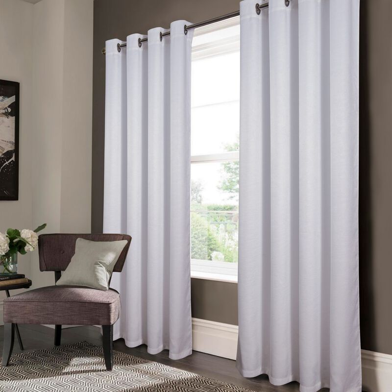Olivia Gray San Juan Embossed Blackout Grommet Single Panel - 52x84", White