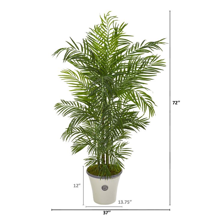 Hivvago 6 Feet Areca Palm Artificial Tree in Planter UV Resistant (Indoor/Outdoor)
