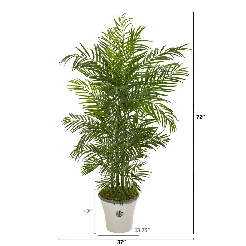 Hivvago 6 Feet Areca Palm Artificial Tree in Planter UV Resistant (Indoor/Outdoor)