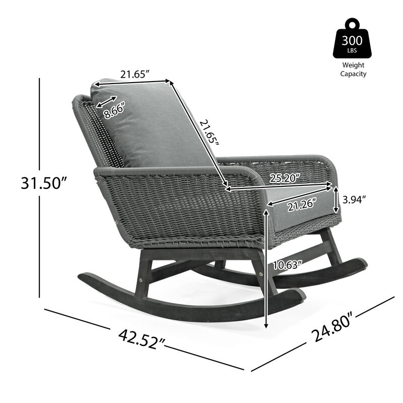 Merax  PE Rattan Rocking Chair for Indoor and Outdoor