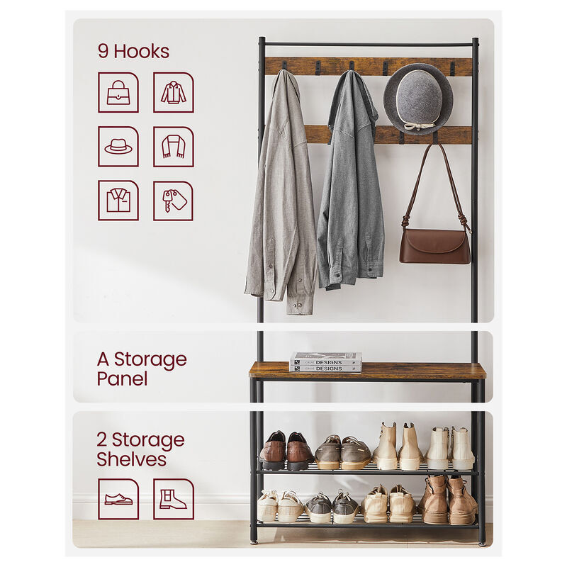 Hall Tree with Shoe Storage Bench